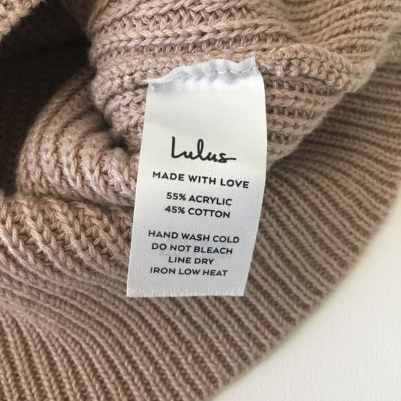 Lulus V Neck Sweater Womens Small Taupe Dolman Sleeves - Picture 8 of 11